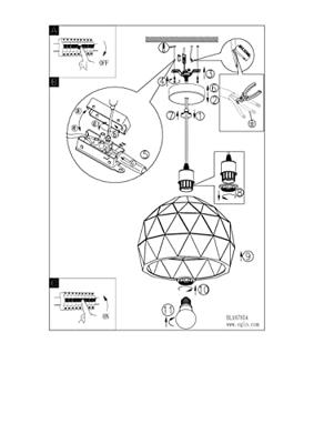 Eglo HanglampRoccaforte 30cm wit - 97854