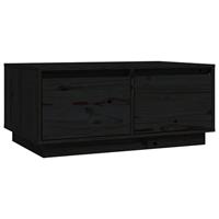 Salontafel 80x50x35 cm massief grenenhout zwart - thumbnail