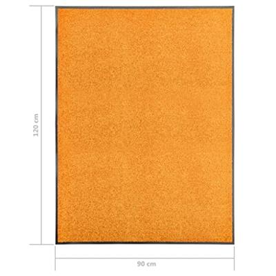 Deurmat wasbaar 90x120 cm oranje - thumbnail