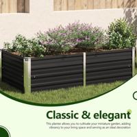 Plantenbak verhoogd 160x80x45 cm gegalvaniseerd staal antraciet - thumbnail