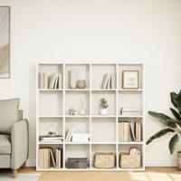 Boekenkast 137,5x29x137,5 cm bewerkt hout wit - thumbnail