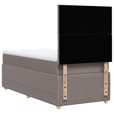 Boxspring met matras stof taupe 90x200 cm