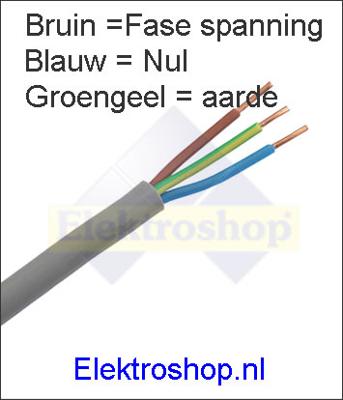 XMVK kabel 3 x 2,5mm voor boven de grond per meter XMVK