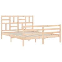 Bedframe met hoofdbord massief hout 160x200 cm - thumbnail