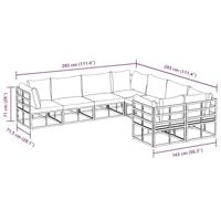 Tuinbankenset met kussen 8 pcs Zwart Staal - thumbnail
