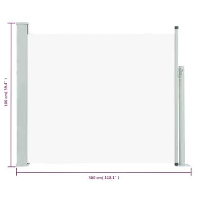 VidaXL Tuinscherm uittrekbaar 100x300 cm crème VidaXL Tuinscherm uittrekbaar 100x300 cm crème