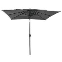 Parasol 3-laags met aluminium paal 2,5x2,5 m antracietkleurig - thumbnail