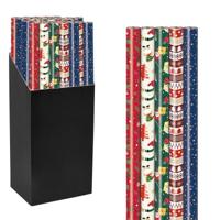 Geschenkpapier Kerst Mix, 70 cm x 2 m, geassorteerde kleuren - thumbnail