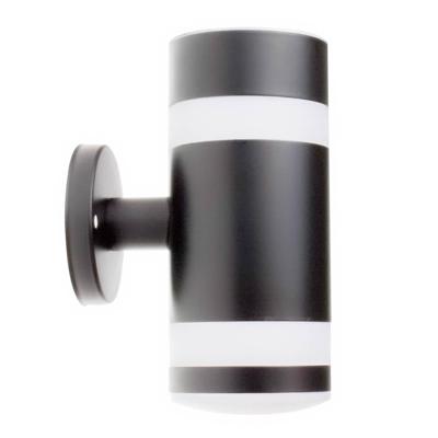 Solar wandlamp dali op zonne-energie - moderne zwarte buitenlamp met warm wit licht