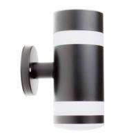 Solar wandlamp dali op zonne-energie - moderne zwarte buitenlamp met warm wit licht - thumbnail