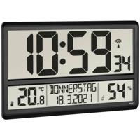 TFA Dostmann 60.4520.01 Wandklok Zendergestuurd 36 cm x 2.8 cm x 23.5 cm Zwart Groot display - thumbnail