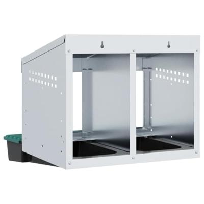 Kippennestkast 2 compartimenten wandmontage gegalvaniseerd staal Kippennestkast 2 compartimenten wandmontage gegalvaniseerd staal