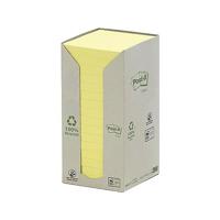 Post-it Recycled notes, 100 vel, ft 76 x 76 mm, geel, pak van 16 blokken - thumbnail
