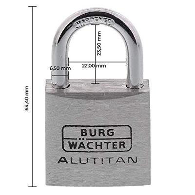 Burg Wächter 36161 Hangslot 40.00 mm Gelijksluitend Aluminium Sleutelslot