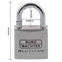 Burg Wächter 36161 Hangslot 40.00 mm Gelijksluitend Aluminium Sleutelslot - thumbnail