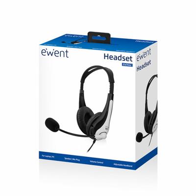 Hoofdtelefoon met microfoon Ewent EW3562 Zwart Zilverkleurig