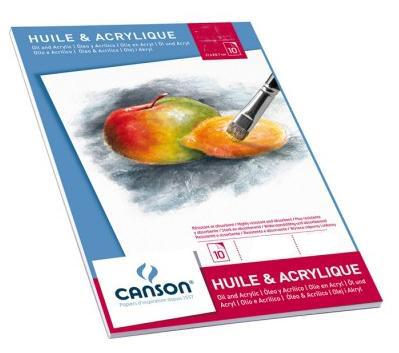Schilderpapier Canson Graduate Oil & Acrylic 20vel 290gr A4 natuurlijk wit