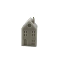 LED kaars huis M grijs 6,5x7,5x16cm - thumbnail