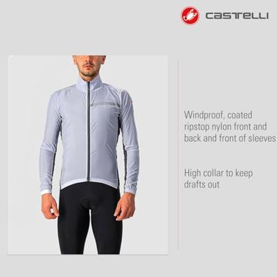 Castelli Squadra stretch fietsjack zilvergrijs heren S