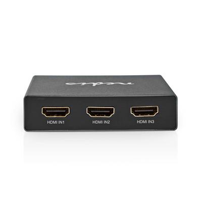 HDMI-Switch | 3 poort(en) | 3x HDMI Input | HDMI Output | 8K@60Hz | 45 Gbps | Afstandbestuurbaar | Aluminium | Antraciet