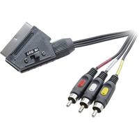 SpeaKa Professional SCART / Composite cinch TV, receiver Aansluitkabel [1x SCART-stekker - 3x Cinch-stekker] 2 m Zwart - thumbnail