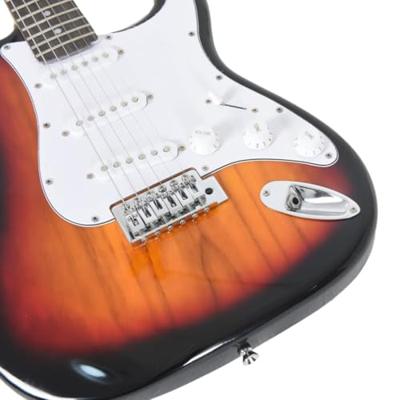 VidaXL Gitaar voor beginners elektrisch met tas 4/4 39" bruin en wit - thumbnail