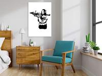 Schilderij - Banksy Mona Lisa with Rocket Launcher (1 Part) Vertical - thumbnail