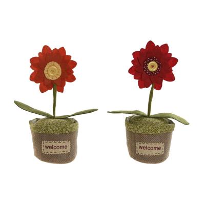 Deurhouder Home ESPRIT Polyester Jute 14 x 14 x 33 cm (2 Stuks)