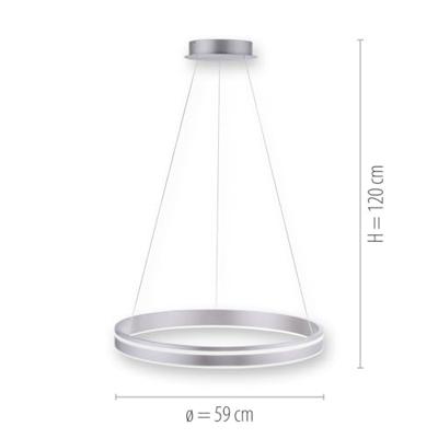 Paul Neuhaus Smart hanglampQ-Vito Ø 59cm grijs - 8411-55