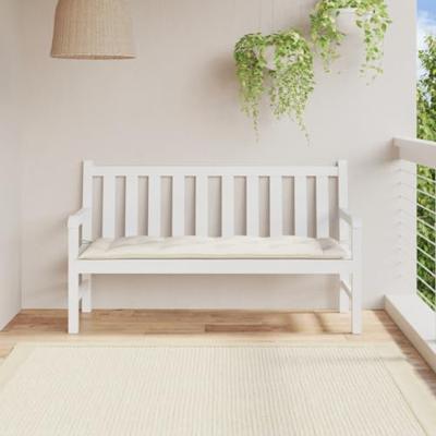 VidaXL Tuinbankkussen 150x50x7 cm stof gemêleerd crèmekleurig