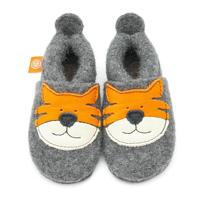 Orangenkinder babyslofjes wol Tiger grey-32-33 - thumbnail