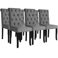 Eetkamerstoelen 6 st stof donkergrijs - thumbnail