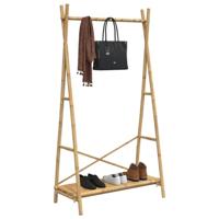VidaXL Kledingrek met schap 102x50x190 cm bamboe - thumbnail