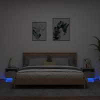Nachtkastjes met LED-verlichting 2 st 40x39x37 cm betongrijs - thumbnail