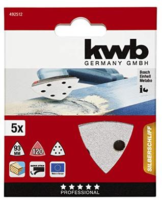kwb 492512 Deltaschuurpapier Korrelgrootte (num) 120 (Ø) 93 mm 5 stuk(s) kwb 492512 Deltaschuurpapier Korrelgrootte (num) 120 (Ø) 93 mm 5 stuk(s)