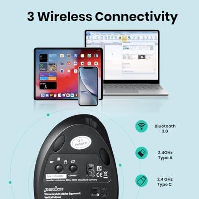 Perixx PERIMICE-819 Ergonomische muis Bluetooth, Radiografisch Optisch Zwart Oplaadbaar Perixx PERIMICE-819 Ergonomische muis Bluetooth, Radiografisch Optisch Zwart Oplaadbaar