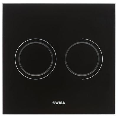 Wisa XS Luga bedieningspaneel met dual flush 2-knops glas, zwart