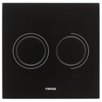 Wisa XS Luga bedieningspaneel met dual flush 2-knops glas, zwart - thumbnail