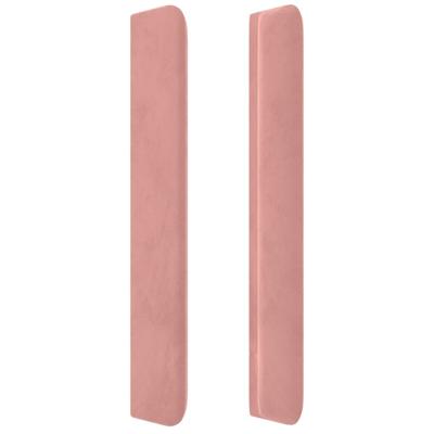 Hoofdbord met randen 83x16x118/128 cm fluweel roze - thumbnail