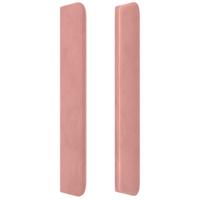 Hoofdbord met randen 83x16x118/128 cm fluweel roze - thumbnail