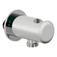 Doucheaansluiting Tres Study | Met handdouchehouder | Messing | Rond | Chroom - thumbnail