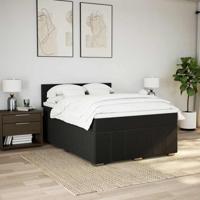 Boxspring met matras stof zwart 140x200 cm - thumbnail