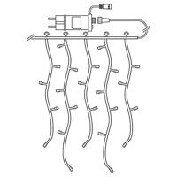Nedis LED-gordijn Binnen/buiten Energielabel: G (A - G) 180 LED RGB - thumbnail