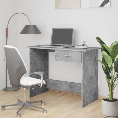 Bureau 100x50x76 cm bewerkt hout betongrijs