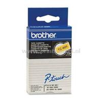 Brother TC-601 Labeltape Kunststof Tapekleur: Geel Tekstkleur: Zwart 12 mm 7.7 m - thumbnail