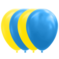 Ballonnen Set Blauw/Geel (10st) - thumbnail