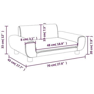 Kinderbank 70x45x33 cm fluweel donkergrijs