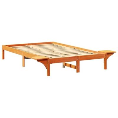 Bedframe met nachttafels Bruin 140 x 190 cm Wasbruin Bedframe met nachttafels Bruin 140 x 190 cm Wasbruin