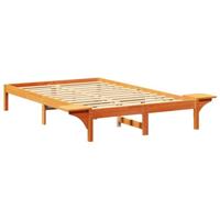 Bedframe met nachttafels Bruin 140 x 190 cm Wasbruin - thumbnail
