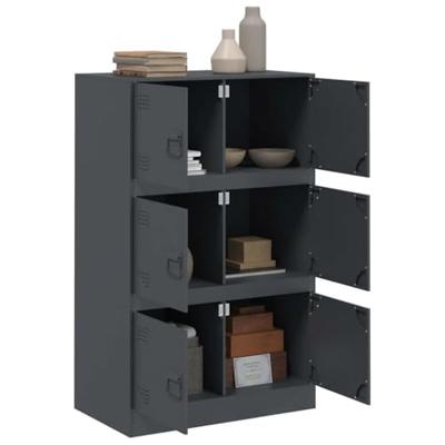 Dressoir 67x39x107 cm staal antracietkleurig